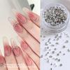 1Box Diy Nail Art Decor Sparkling White Diamond Zircon Pearl Mixed Nail Drill Flat Nail Jewelry Manicure Diamond Manicure Design