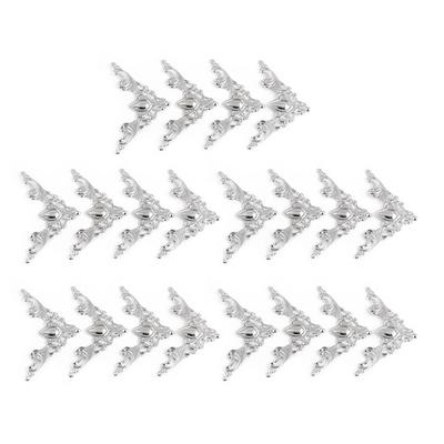 20 Pcs Antique Metal Box Book Scrapbooking Albums Corner Protectors Decorative Cover(White)