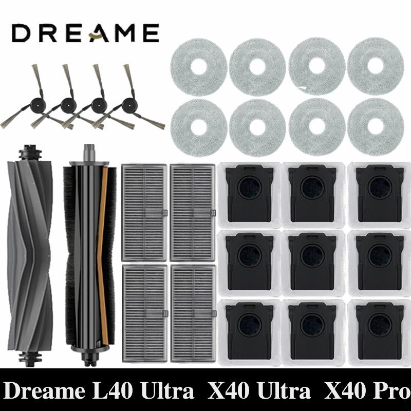 Dreame L40 Ultra / X40 Ultra Robot Vacuum Accessories Dust Bags Mop Main Side Brushes Cloths HEPA Filters Spare Parts