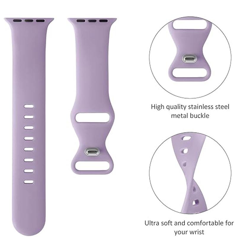 Sport Silicone Strap For Apple Watch Bands 40mm 44mm 46mm 45mm 41mm 49 42mm Correa Bracelet iWatch series 10 11 9 8 7 ultra 3 SE