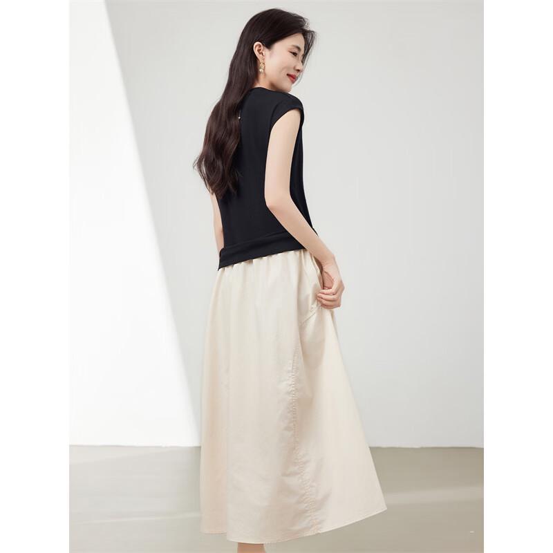 Elegant Spliced Knit Two-Piece Dress