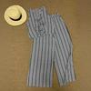 2024 Autumn Plus Size Plaid Cotton Linen Wide-Leg Skirt Pants - Elegant and Casual