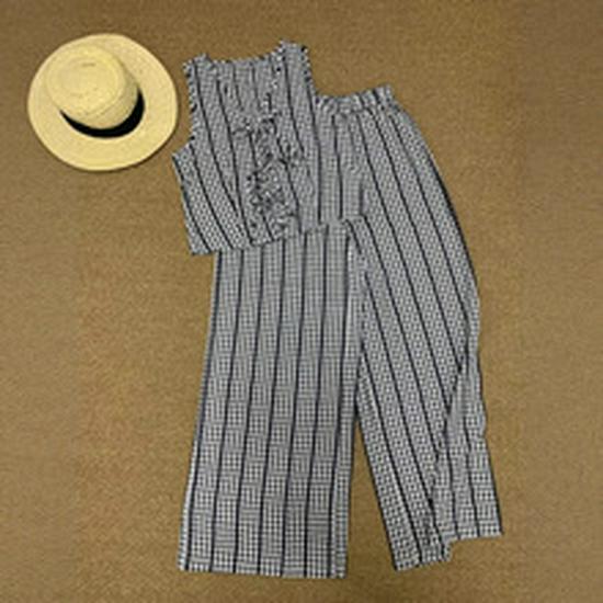 2024 Autumn Plus Size Plaid Cotton Linen Wide-Leg Skirt Pants - Elegant and Casual