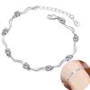Women Faux Silver Crystal Bamboo Chain Bracelet Fashion Jewelry
