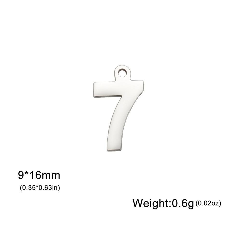 My Shape 1-25 Numbers Charms Stainless Steel Lucky Number Pendant for Necklace Bracelet Jewelry DIY Accessories Wholesale 10pcs