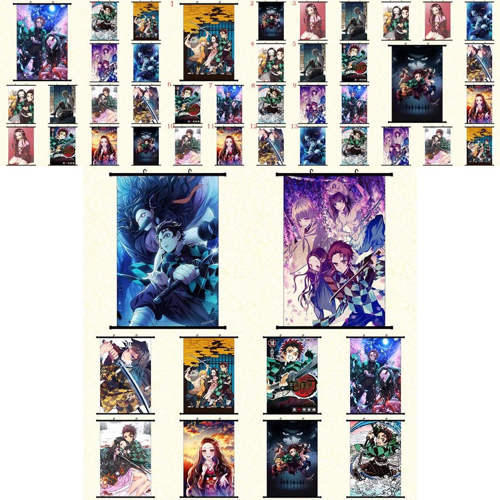 Autentisk Kimetsu No Yaiba Demon Slayer Tecknade Karaktärer Väggaffisch För Hem Och Rumsdekor