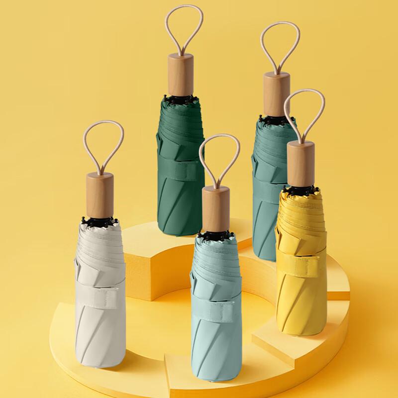 MAYDU Oversized Solid Wood Handle Semi-Automatic Umbrella