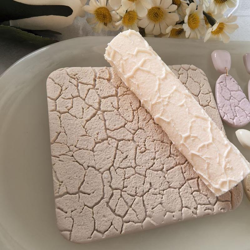 Soft Pottery Clay Roller Irregular Crack High-precision Texture Roller for Clay Decoration Soft Pottery Earring Production