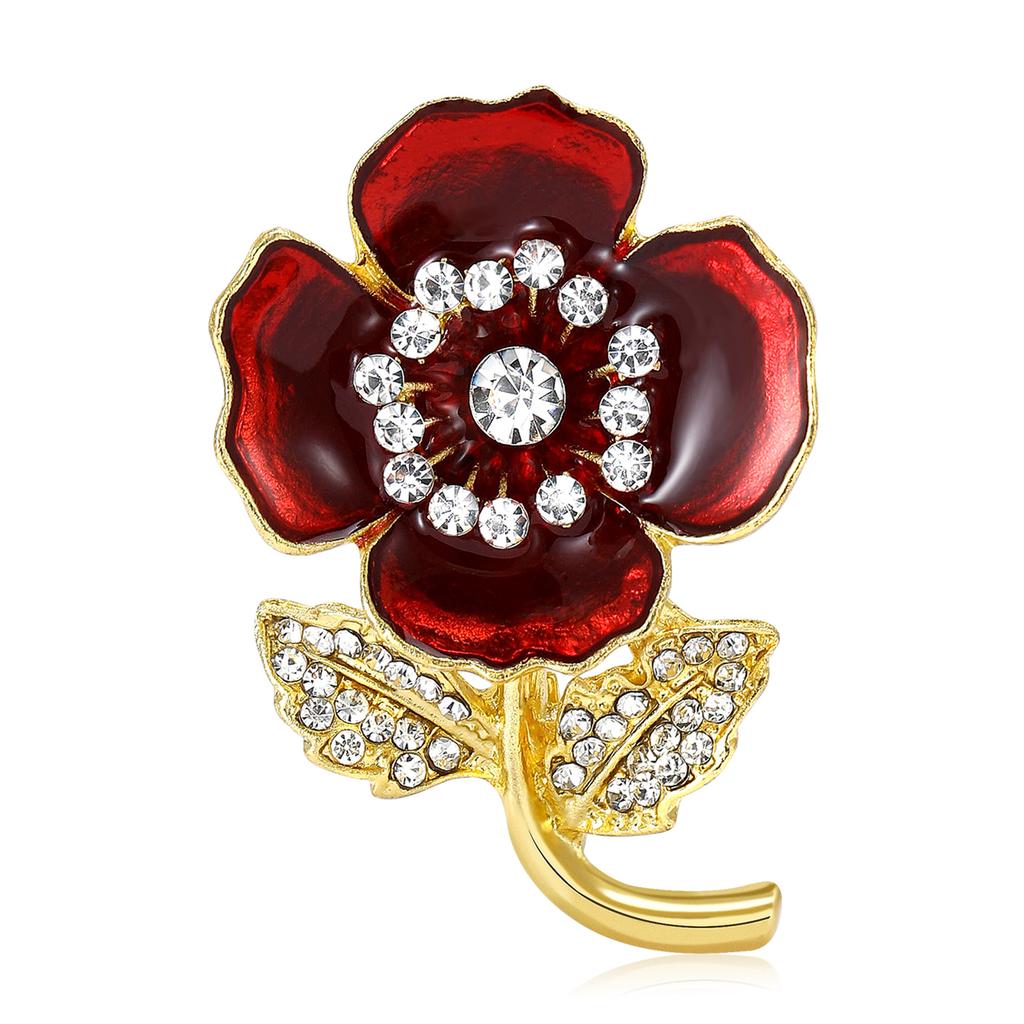 Módní slitinová smaltovaná brož s mákem, jednoduchá osobnost, dámský oblek, kabát, korsáž, ozdoba na pin