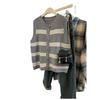Striped Knitted Cardigan Vest Women's Spring and Autumn Loose Outer Wear Stacked Shirt Vest Sweater Vest Top