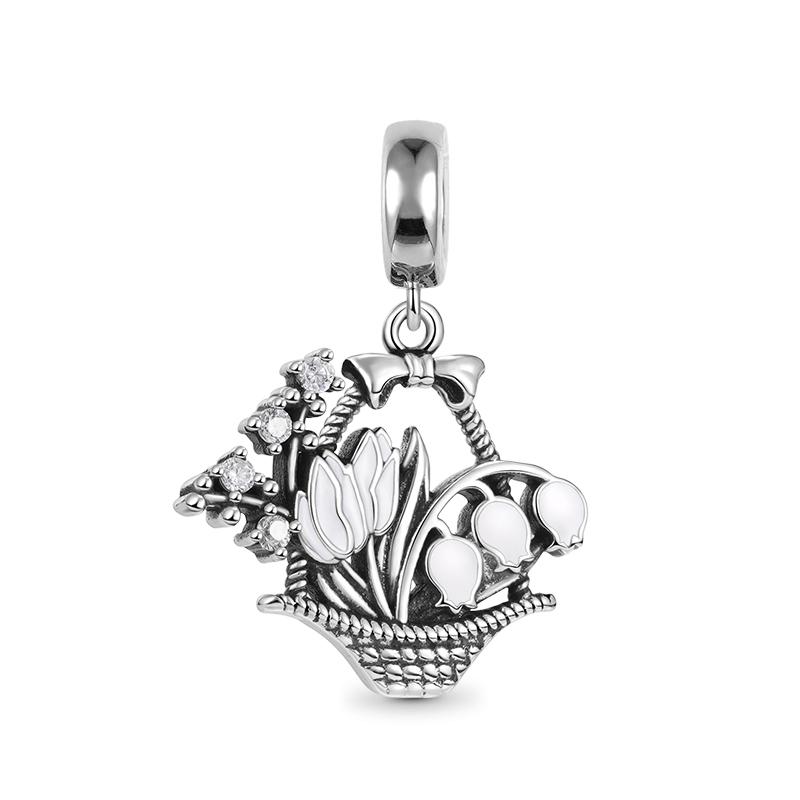 New Original Copper Plated Accessories Fashion Charm Four-Leaf Clover Daisy Bead Fit Pendant Bracelet For Women Diy Jewelry Gift