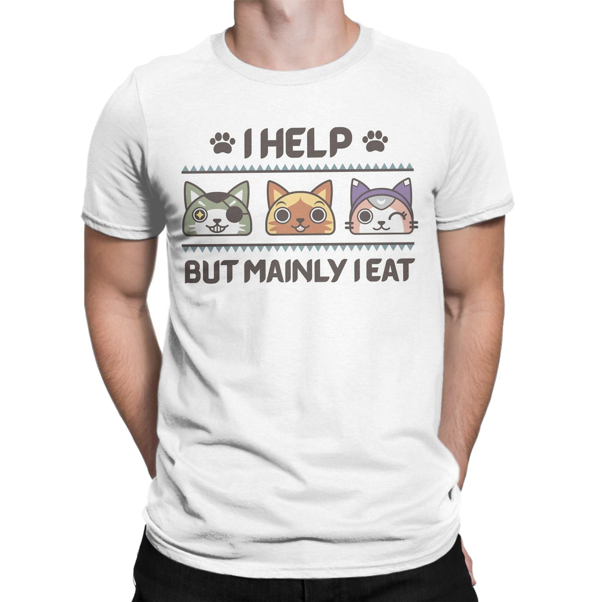 

Cool Monster Hunter MH Stories Felyne T-Shirts for Men Crewneck Cotton T Shirt Short Sleeve Tees Plus Size Clothes - Men s S... S разноцветный