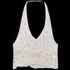 Fashion Style 2024 Summer New Arrival Women's Sleeveless Jewelry Inlaid Hanging Collar Vest Camisole Tops 1014316