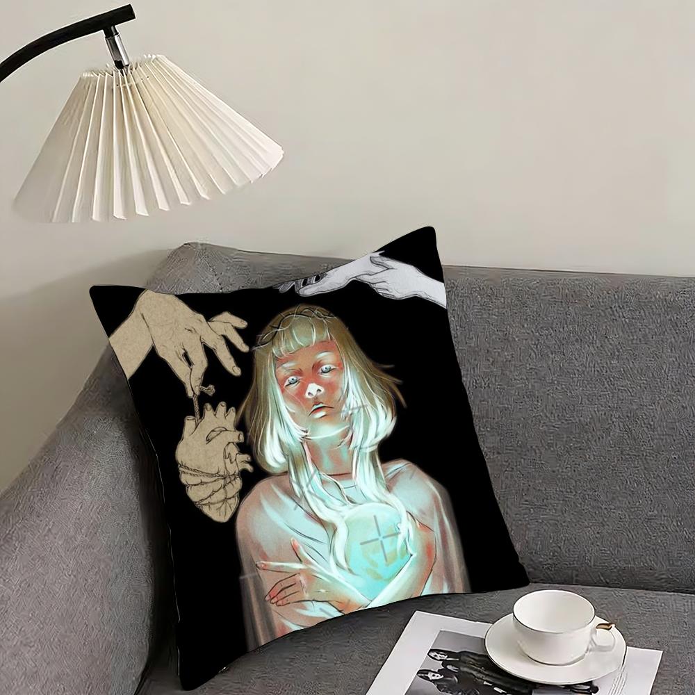 A-Aurora Aksnes Singer Cushion Cover Reversible Plush Pillow Cover – For car, sofa, bedroom, perfect as a gift.