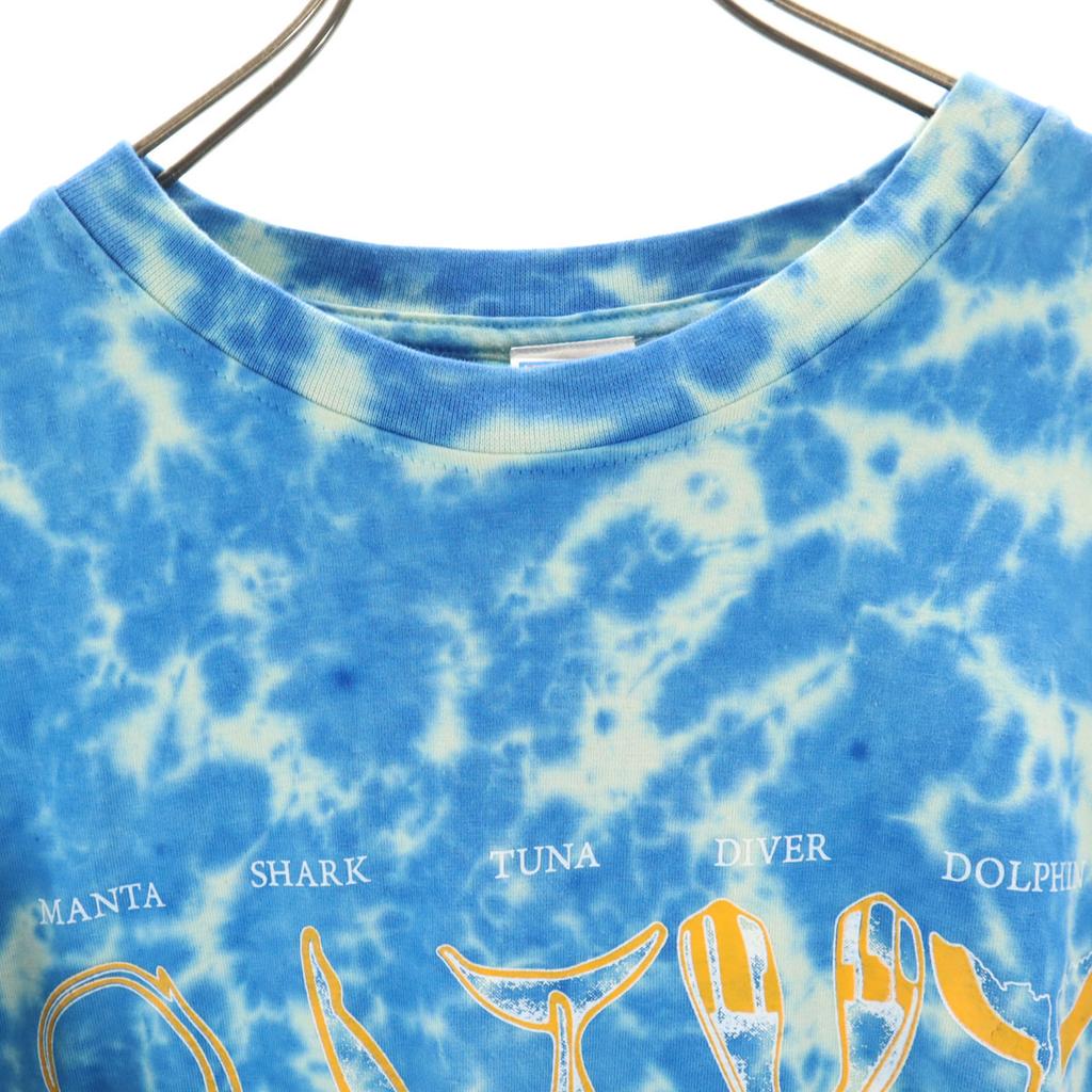 FAIHA Caustics Pattern Short Sleeve T-shirt M Blue Men's Used