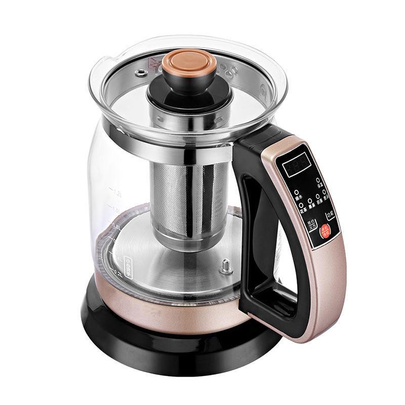 Korean Style Automatic Glass Kettle: Black & Flower Tea Maker, Multi-functional, Household.