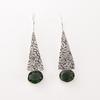 Natürlicher grüner Turmalin Edelstein 925 Sterlingsilber Schmuck Handgefertigte Ohrringe 1,9" EE-165-11