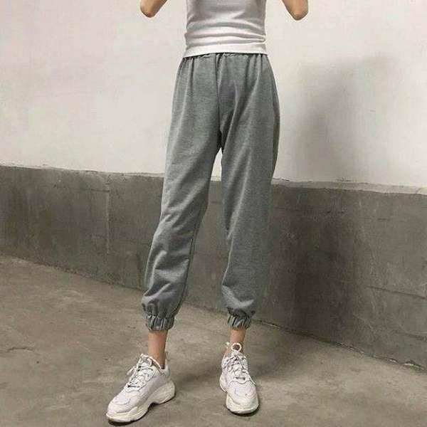 

Plus Size High Waist Color Block Harem Sweatpants with Elastic Cuffs L (100-120 jin)