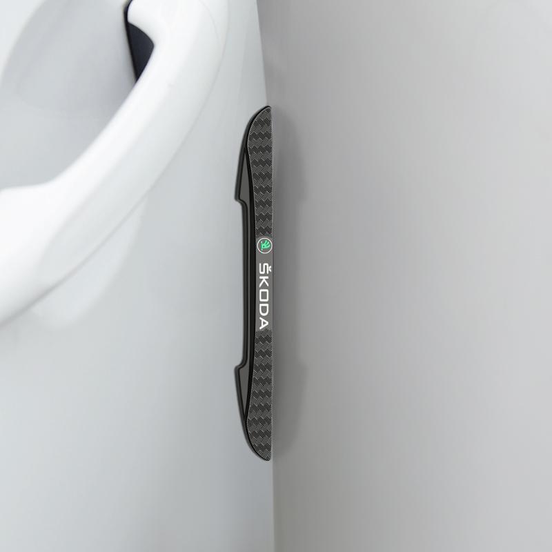 4PCS Car Door Anti-collision Sticker Rearview Mirror Bumper Strip For Skoda Yeti Enyaq Rapid Kodiaq Kamiq Karoq Derivati Vrs