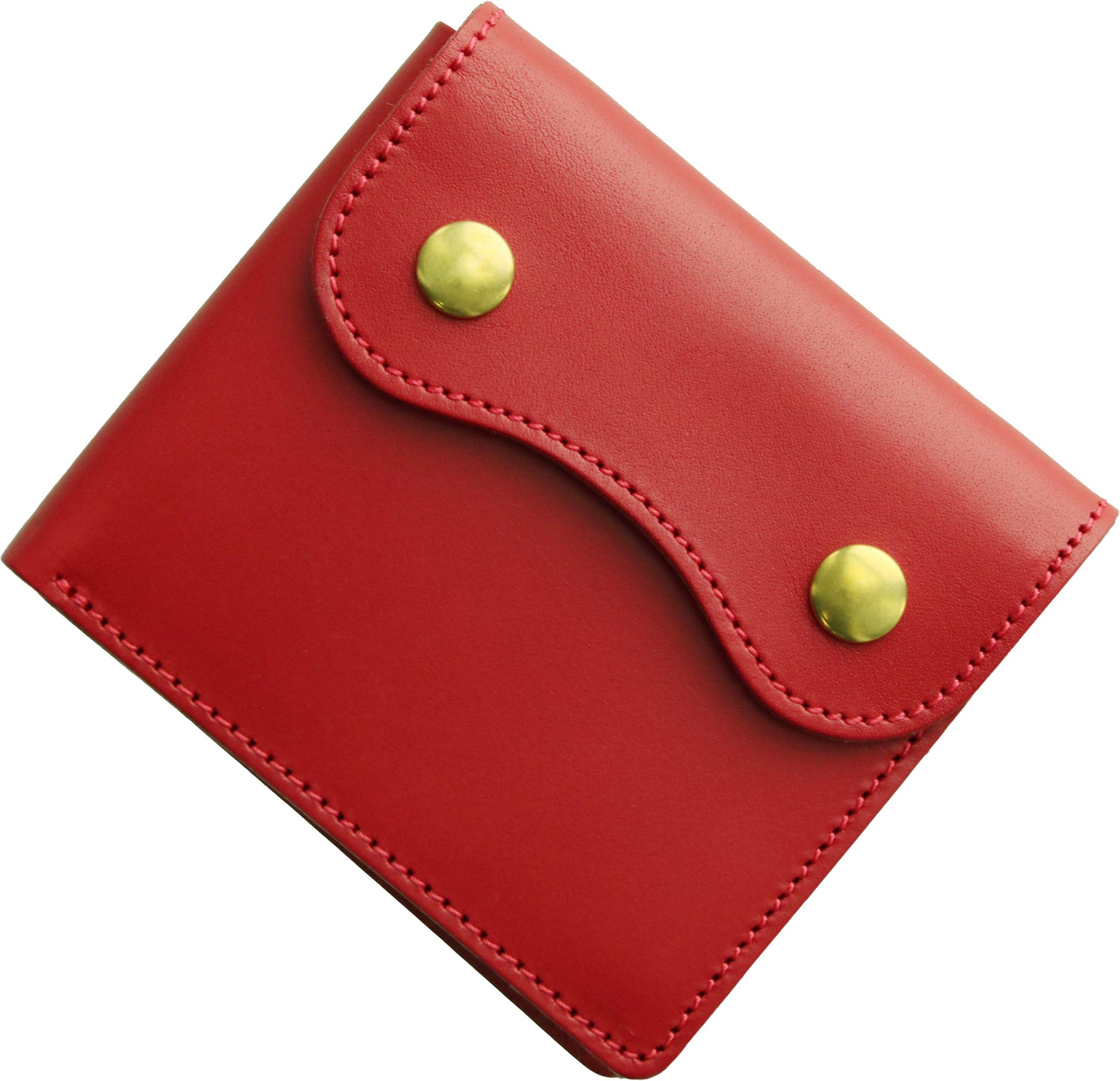 

Bifold Genuine Mini Tanned Made in Compact Wallet [Jamale] Men s Wallet, Leather, Bifold, Leather, Japan, (M Size, Red)