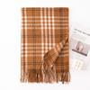 British double-sided plaid fringed scarf atmosphere winter new versatile white warm shawl couple scarf