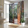 Rustic Garden Door Waterproof Shower Curtain for Bathroom Decor, Bringing Nature's Charm with Blooming Flowers and Lush Greenery