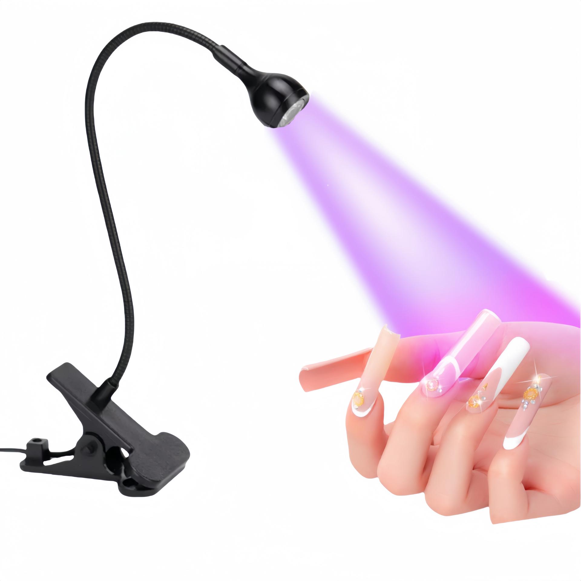 

УФ-лампа для нігтів Gooseneck Purple: Лампа для полімеризації 395 нм, швидко висихає, не чорніє, світлотерапія для нігтів.