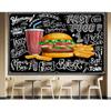 3d Hamburger French Fries Wallpaper Cooking Theme Fast Food Wall Mural Pizza Snack Bar Decor Wallpaper