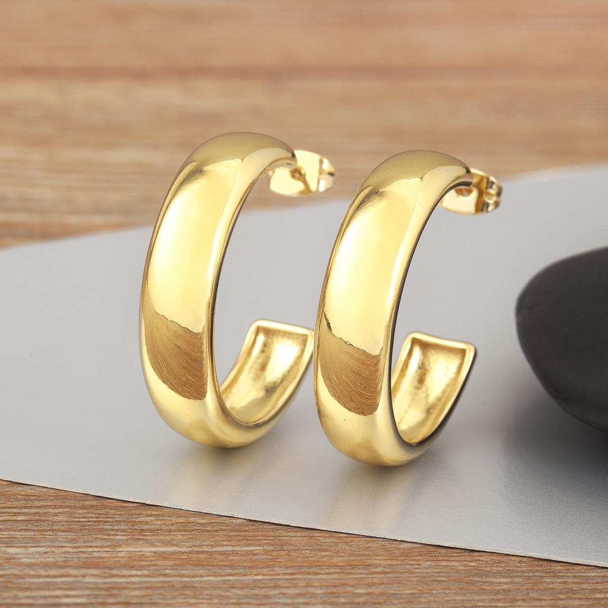 

Nidin High Quality Copper 4 Styles Choice Big Circle Hoop Earrings For Women Female Simple Style Delicate Ear Jewelry Party Gift