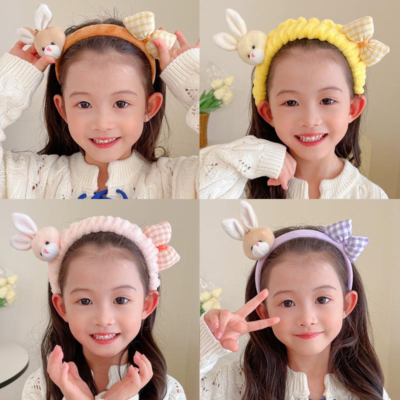 2024 Cute Cartoon Plush Headband for Women - Makeup, Hair Clip & Tie