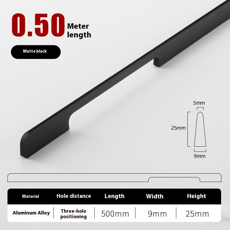 Solid Black Lengthening One Meter Cabinet Long Handle Modern Simple Lengthening Cabinet Door Handle