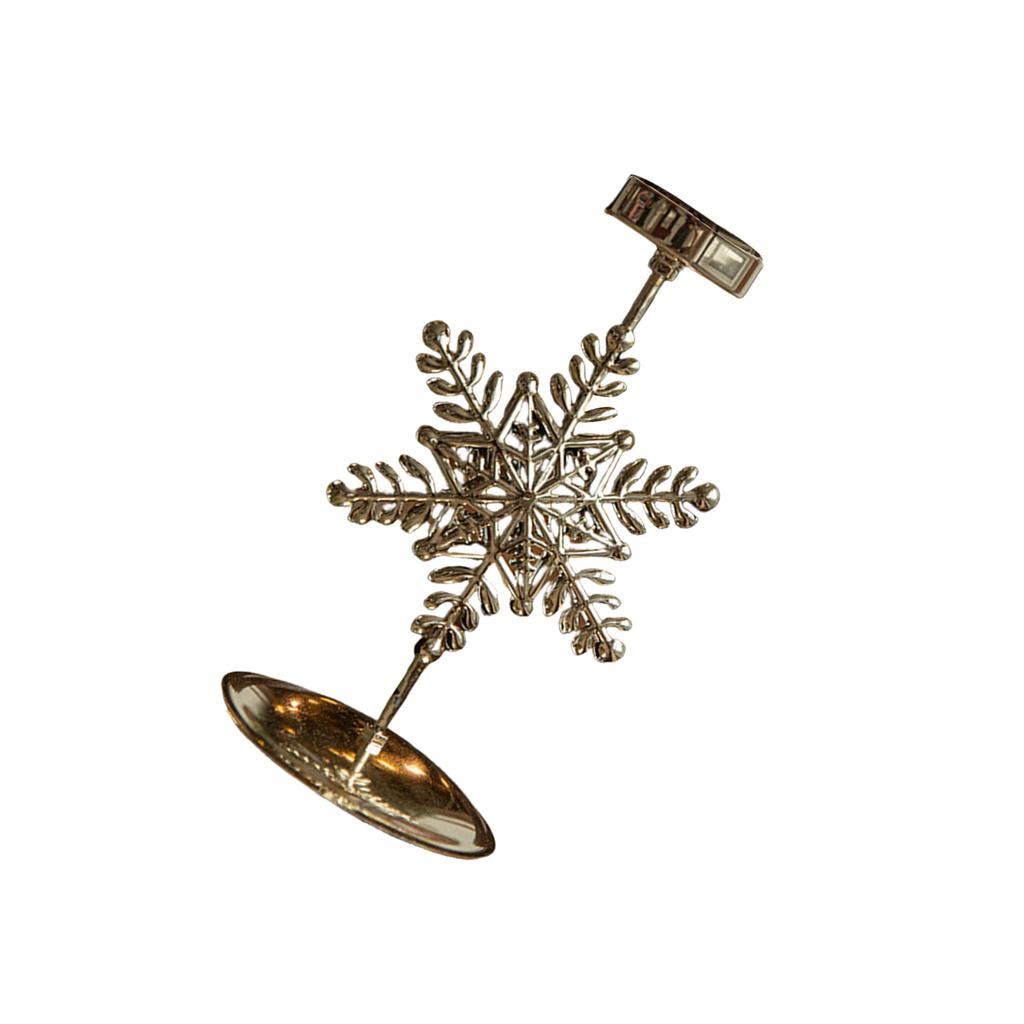 Iron Candle Holder Stand with Christmas Flower Star Snowflake Elk Tree Pattern Candlestick for Home Tabletop Decoration