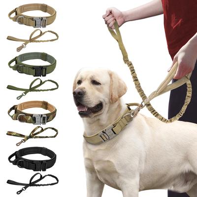 Strong Dog Vojenský taktický obojek Pet Bungee Leash Odolné nylonové Tréninkové obojky pro domácí mazlíčky s rukojetí Velké psy Francouzský buldoček