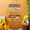 AEE4-Type Home Door Decoration, Bee Kindness Bee Happy Thanksgiving Bee Welcome Sign Front Door Decoration