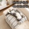 Thick Plush Dog Sofa Cushion Non-Slip Washable Cat Sleeping Pad Hair Resistant Surface Skin-friendly Striped Plush Dog Mat