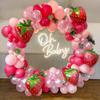 102pcs Strawberry Party Balloon Garland Arch Kit 1st Birthday Party Decor Girls Baby Shower Strawberry Theme Decor Latex Balloon