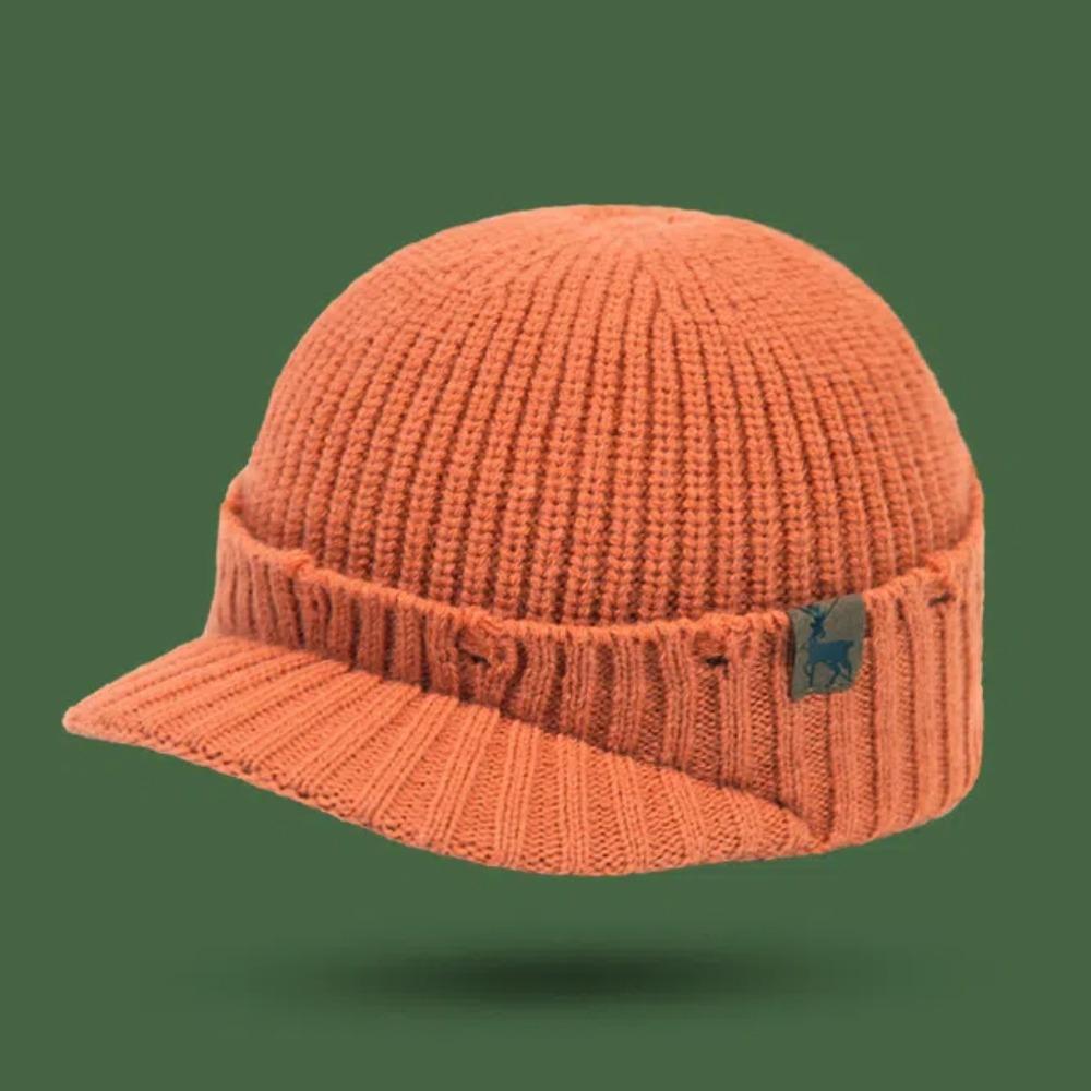 Anti-cold Ear Protection Peaked Cap Soft Hooded Thermal Cap Versatile Knitted Elastic Hat Outdoor