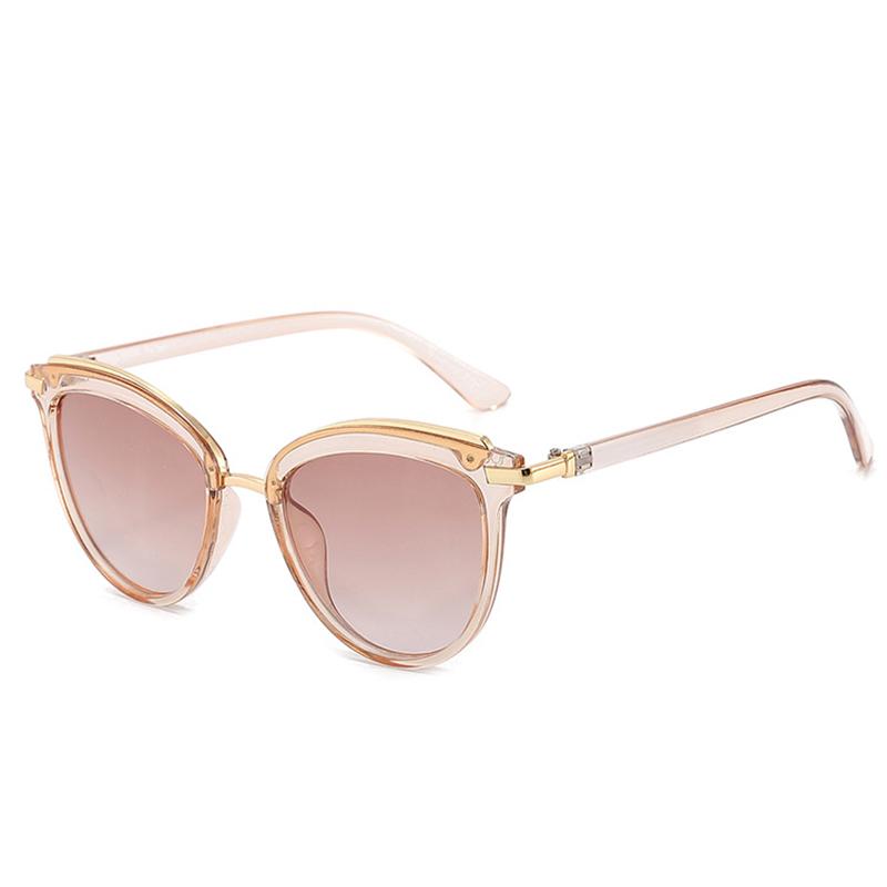 High-end Fashionable Cat-eye Sunglasses, With Metal Thin Frames, Uv Protection, Versatile Style. 827 коричневый