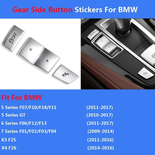 Chrome Button Stickers Cover Trim For BMW 5 6 7 Series X3 X4 X5 X6 F10 F07 F11 F01 F02 F06 F12 F25 Interior Hanbrake Accessories