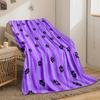 Purple Vertical Stripes with Scattered Black Paw Prints. for All Seasons Blanket Lunch Break Throw Gift