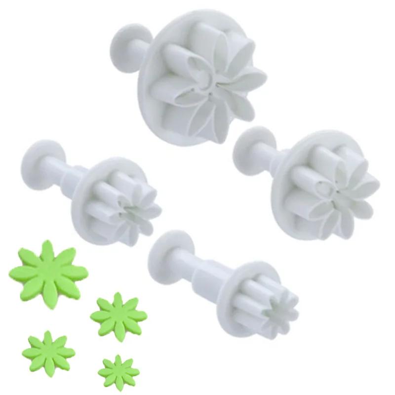 4 Pezzi Stampini per Biscotti a Spinta Stampo a Molla Stampo per Biscotti Fiore Margherita Stampo Fai da Te Stampo per Torte Dolci Timbro per Fondant Strumenti per Torte