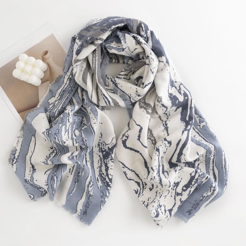 Imitation Cashmere Scarf New Autumn and Winter Fashion Printed Shawl Scarf Women's Medium Length Thickened Warm Scarf