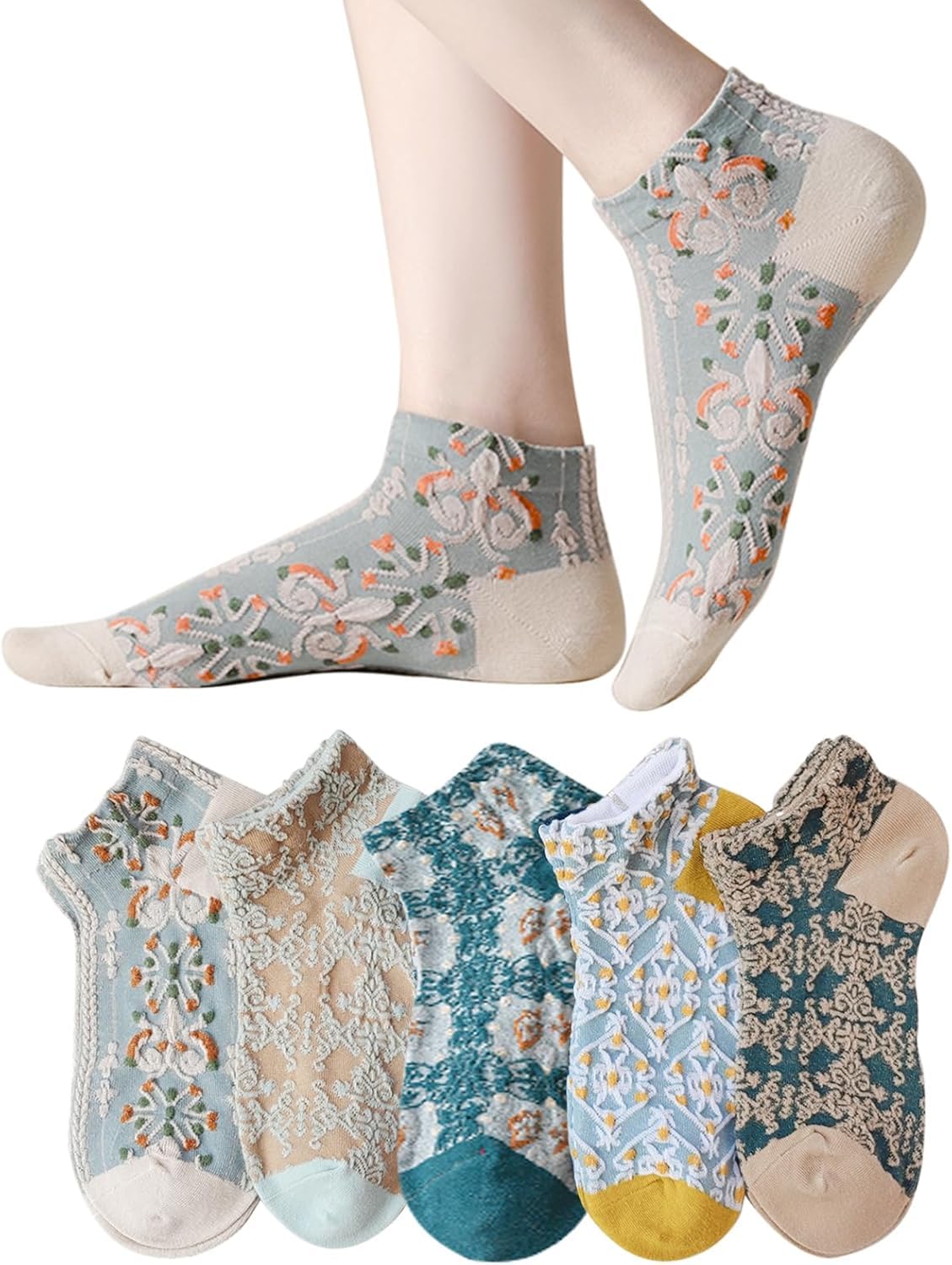 

Yanmcxly Soft Gentle on the Stays and Fits All Seasons Women s 5-Pair Socks, Fit, Skin, Autumn, Cute, Stylish, Non-Slip, Simple, Breathable, Sweaty,