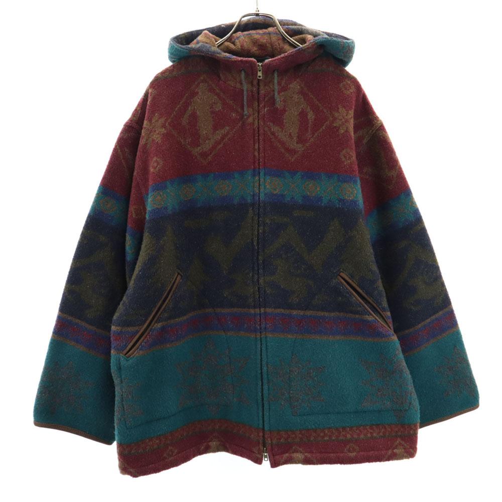 

L.L.Bean 80-е Сделано в Португалии Смесь шерсти Винтажный Норвежский узор Паркер L Мужской Б/у