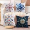 Fashing Snowflake Hexagonal Maple Leaf Print Pillow Case Silky Elegant Comfort Sofa Bed Invisible Zipper