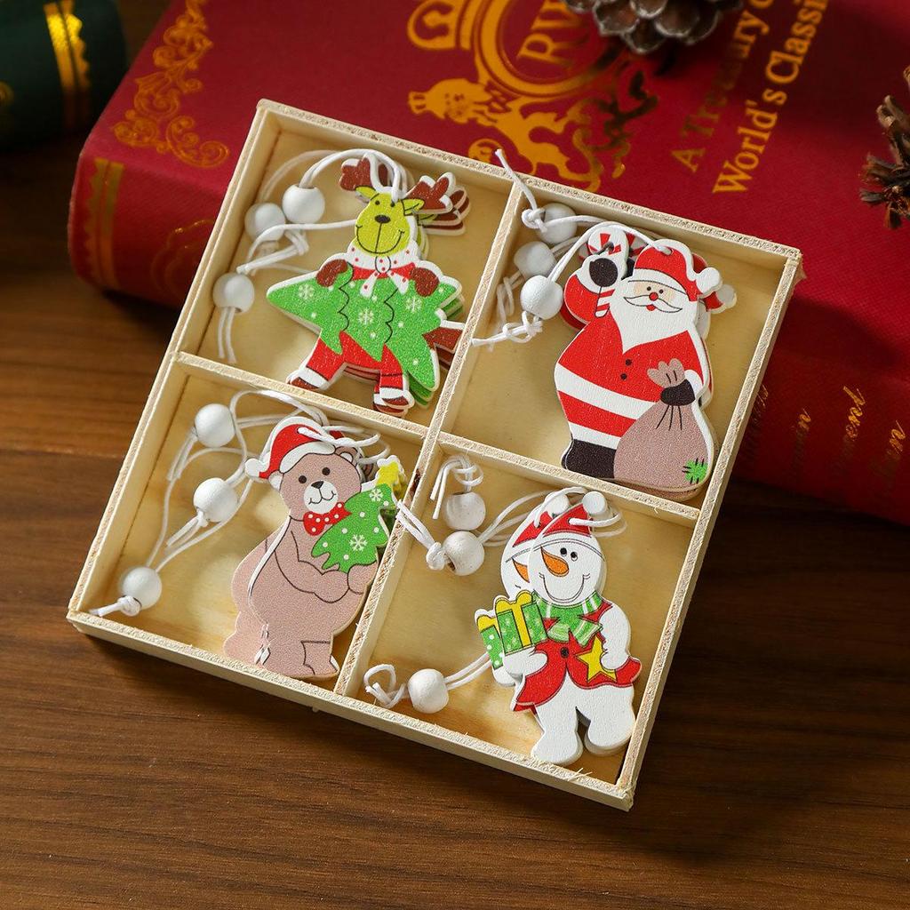 Prachtige Houten Kerstversieringen Doos: Kerstboomversieringen & Kleine Cadeautjes