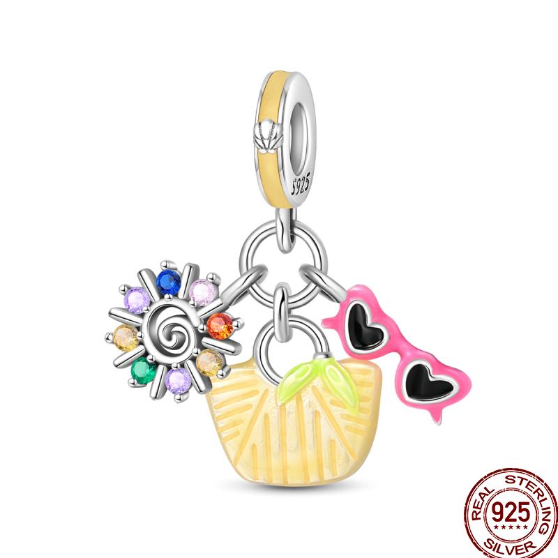 Copper Beach Ocean Vacation Drink Starfish Charm Beads Suitable Fit Pan Original Bracelet Diy Holiday Jewelry Gift