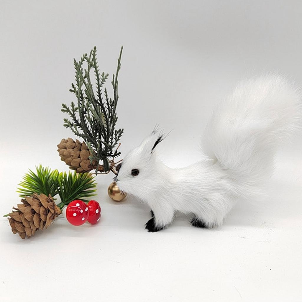 Simulated Plush Squirrels Stuffed Plush Figure Artificial Fake Animal Tree Ornaments Lovely Accent for Home Display