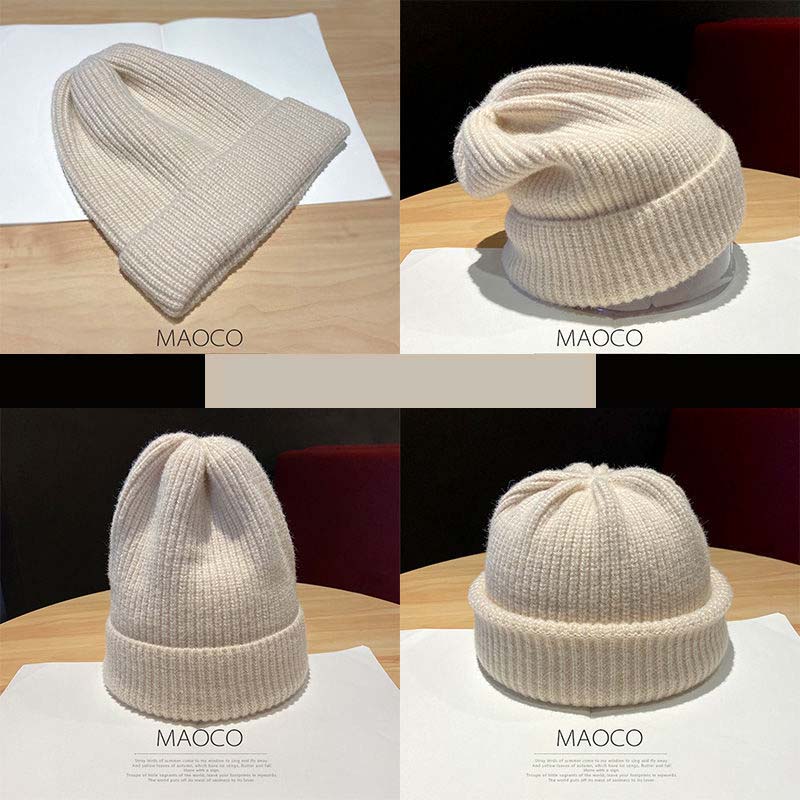 Dámská zimní tlustá teplá umělá králičí kožešina elastická pletací čepice Krásná čepice s čepicí