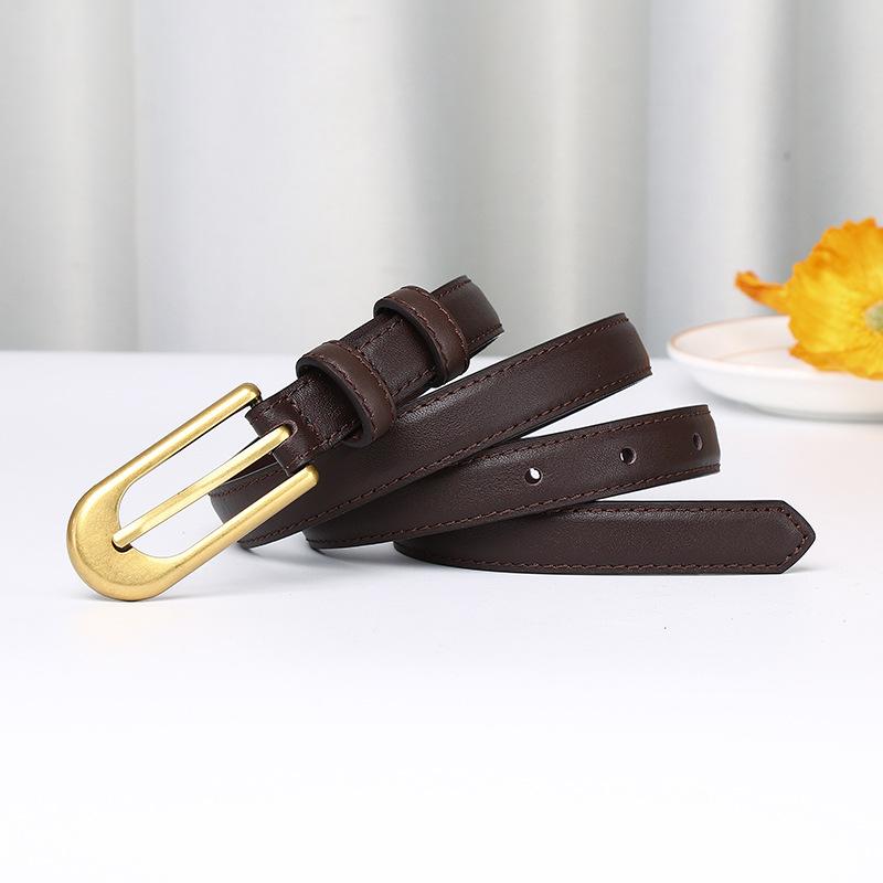 New First-Layer Pure Cowhide Women'S Belt Fashion Trend Versatile Leather Pin Buckle Casual Jeans Belt Women'S
